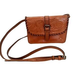 Patricia Nash Torri Tooled Leather Crossbody Removable Strap Western Cowgirl